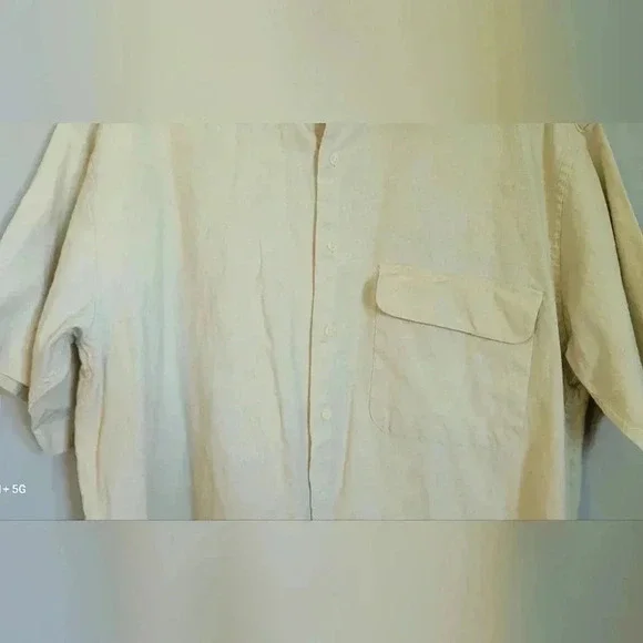 GANT Linen Blend Classic Button Down Mens Shirt With Pocket MENS Size Large - Picture 7 of 7